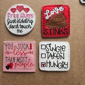 Valentine Humour embroidered felties